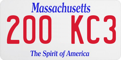 MA license plate 200KC3