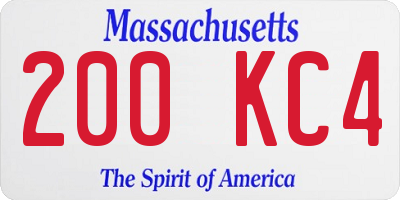 MA license plate 200KC4
