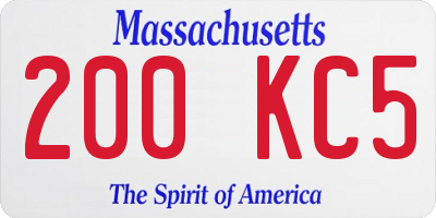 MA license plate 200KC5