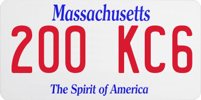 MA license plate 200KC6