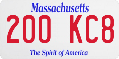 MA license plate 200KC8