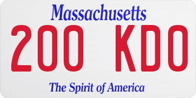 MA license plate 200KD0