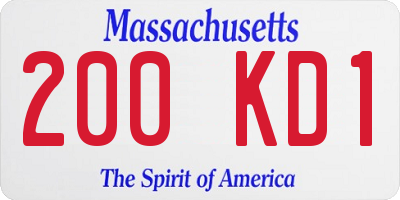 MA license plate 200KD1