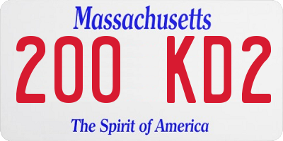 MA license plate 200KD2