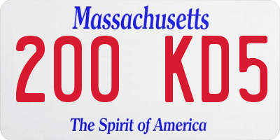 MA license plate 200KD5
