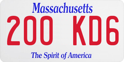 MA license plate 200KD6