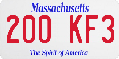MA license plate 200KF3