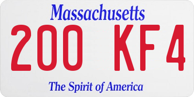 MA license plate 200KF4