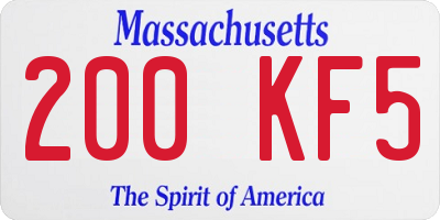 MA license plate 200KF5