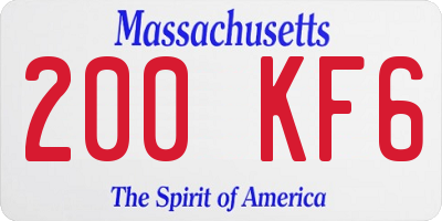 MA license plate 200KF6