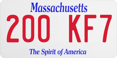MA license plate 200KF7