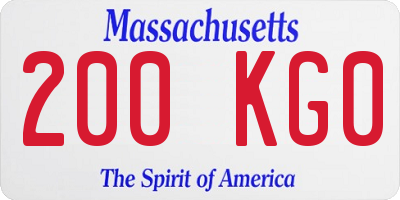MA license plate 200KG0