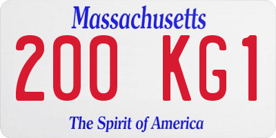 MA license plate 200KG1
