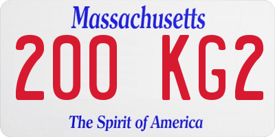 MA license plate 200KG2