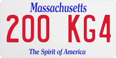 MA license plate 200KG4