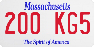 MA license plate 200KG5
