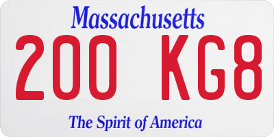 MA license plate 200KG8