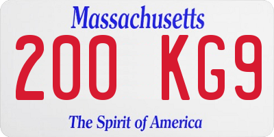MA license plate 200KG9