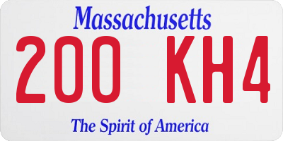 MA license plate 200KH4