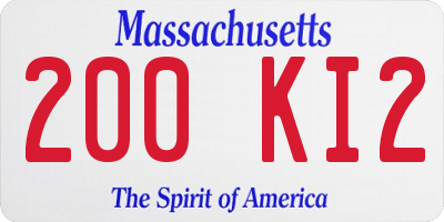 MA license plate 200KI2