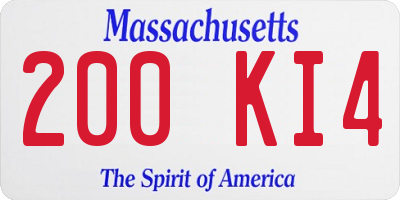 MA license plate 200KI4