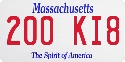 MA license plate 200KI8