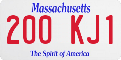 MA license plate 200KJ1