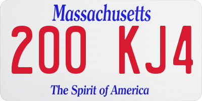 MA license plate 200KJ4