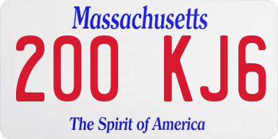 MA license plate 200KJ6