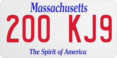 MA license plate 200KJ9