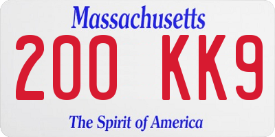MA license plate 200KK9