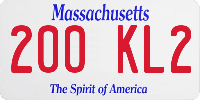 MA license plate 200KL2