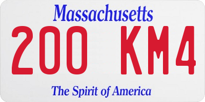 MA license plate 200KM4