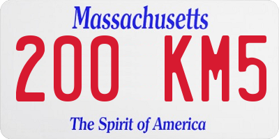 MA license plate 200KM5