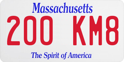 MA license plate 200KM8
