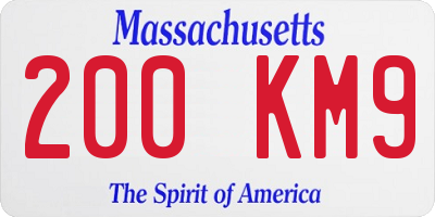 MA license plate 200KM9