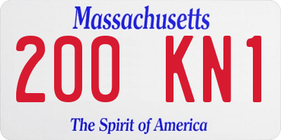 MA license plate 200KN1