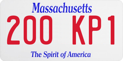 MA license plate 200KP1