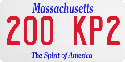 MA license plate 200KP2