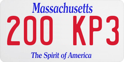 MA license plate 200KP3