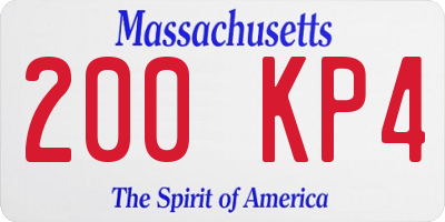 MA license plate 200KP4