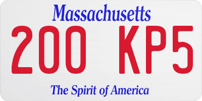 MA license plate 200KP5