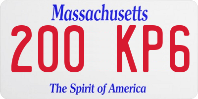 MA license plate 200KP6