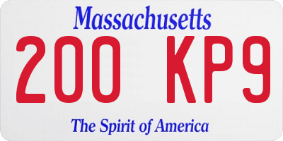 MA license plate 200KP9