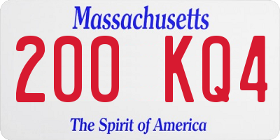 MA license plate 200KQ4