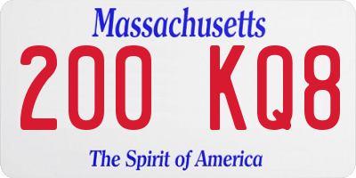 MA license plate 200KQ8