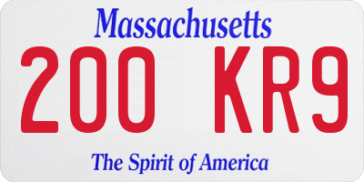 MA license plate 200KR9