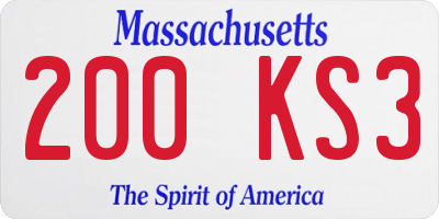 MA license plate 200KS3