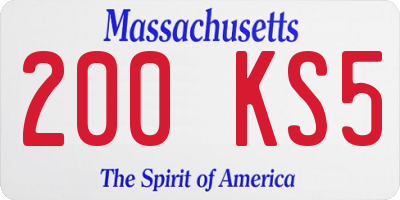 MA license plate 200KS5