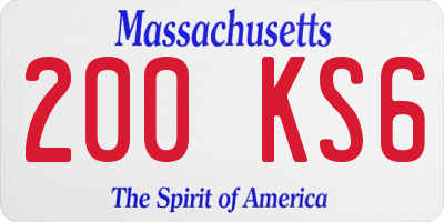 MA license plate 200KS6